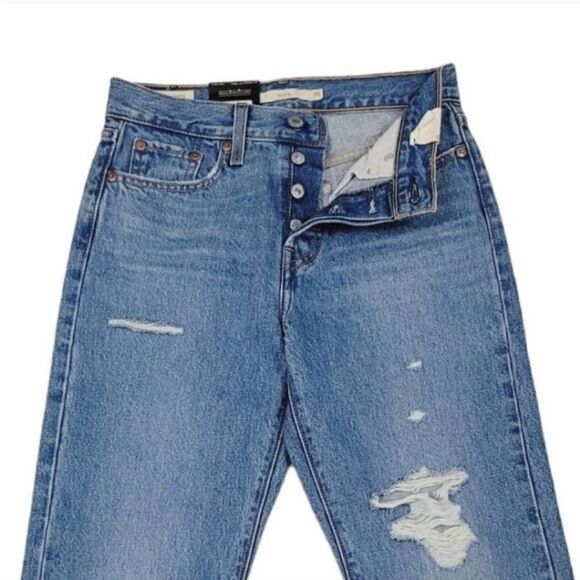 NEW Levi's Wedgie Icon Fit Tapered Ankle Button Fly Big E Denim Size 25 - Picture 5 of 16